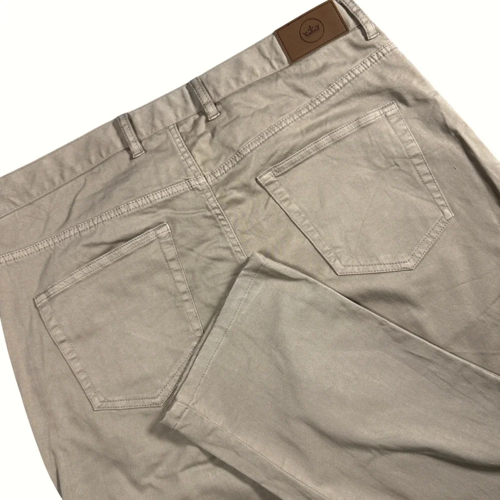 Peter Millar Ultimate Sateen Five Pocket Pants Mens 34 Tan Khaki Stretch Chino